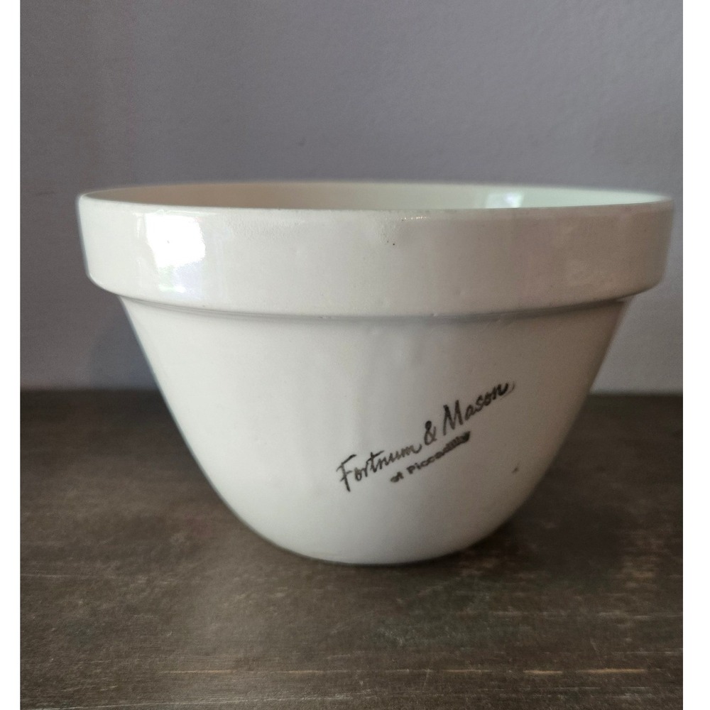 Fortnum & Mason Vintage Cream Ceramic Pudding Basin Mixing Bowl British Made 7in